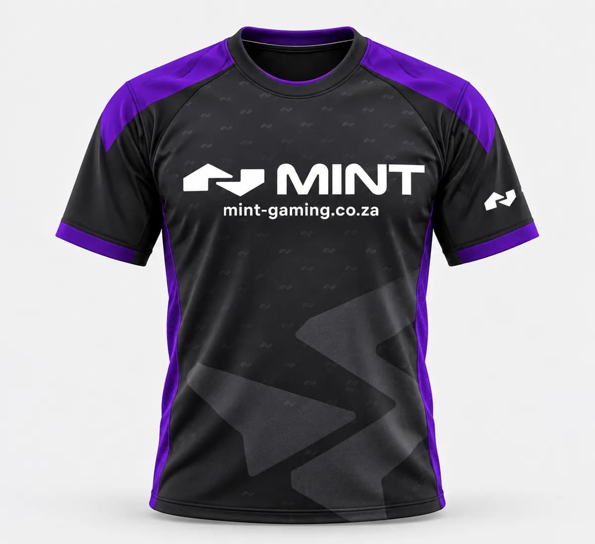 Supporter jersey, black and purple, front view